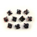 10x Schwarze Millefiori Perlen quadratisch 8 x 8 mm