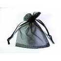 1x schwarzes Organzasäckchen 12x9cm schwarzer Organzabeutel - Schmuckzubehör Schmuckverpackung