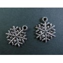 2x silberfarben Schneeflocke 20x18mm Schmuckanhänger - Schmuckzubehör Weihnachten