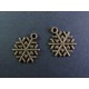 2x bronze Schneeflocke 1 ca. 20x18mm bronze Schmuckanhänger - Schmuckzubehör Weihnachten