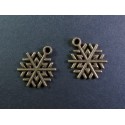 2x bronzefarben Schneeflocke 20x18mm Schmuckanhänger - Schmuckzubehör Weihnachten