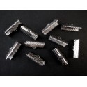 10x silberfarbene Bandklemme 22mm silberfarbene Bandklemmen Samtbandklemmen - Schmuckzubehör