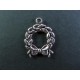 2x silber Weihnachtskranz ca. 25x19mm silber Schmuckanhänger - Schmuckzubehör Weihnachten