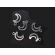 5x Silbermond silberfarbener Halbmond Schmuckanhänger 17x11mm - Schmuckzubehör