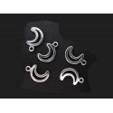 5x Silbermond 17x11mm silberfarbener Halbmond Schmuckanhänger 17x11mm - Schmuckzubehör