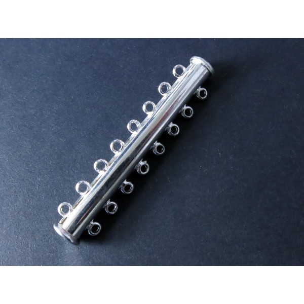 1x 45mm 8-Strang Magnetverschluss versilbert hellsilberfarben - Schmuckzubehör