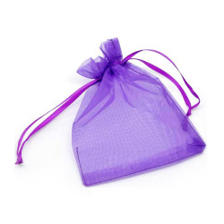 Leisure-Beads - 1x lila Organzasäckchen 12x9cm violetter Organzabeutel - Schmuckzubehör Schmuckverpackung