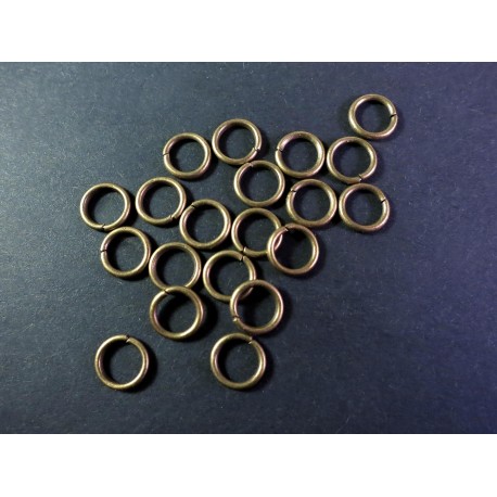 Leisure-Beads - 20x bronzefarben Biegering 8mm 1,2mm runde Binderinge - Schmucktzubehör