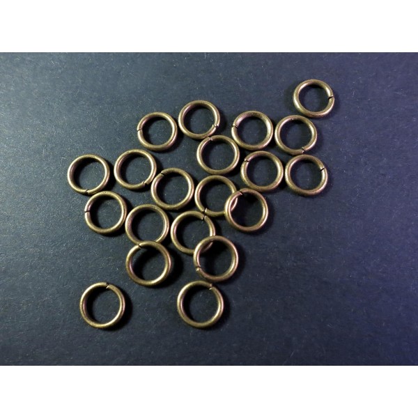 20x bronzefarben Biegering 8mm 1,2mm runde Binderinge - Schmucktzubehör - Leisure-Beads DIY