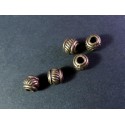 5x bronzefarben Metallperlen 6x5mm bronzefarben Spacer - Schmuckzubehör bronzefarben Metallperle