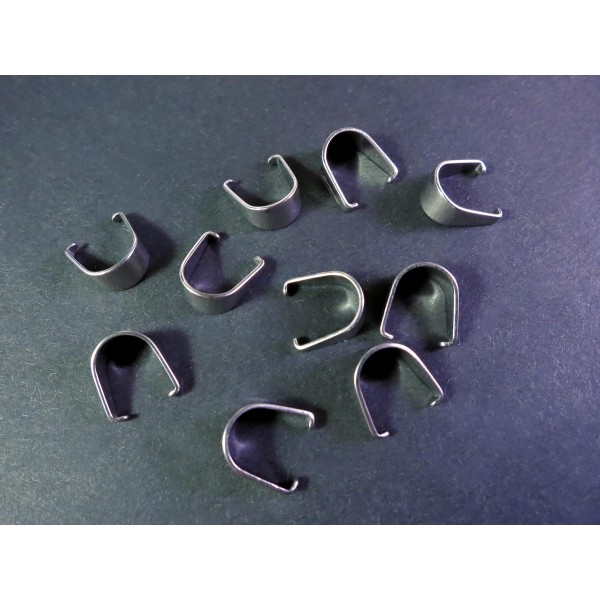 10x Edelstahl Collierschlaufe 10x9x4mm silberfarben - Schmuckzubehör