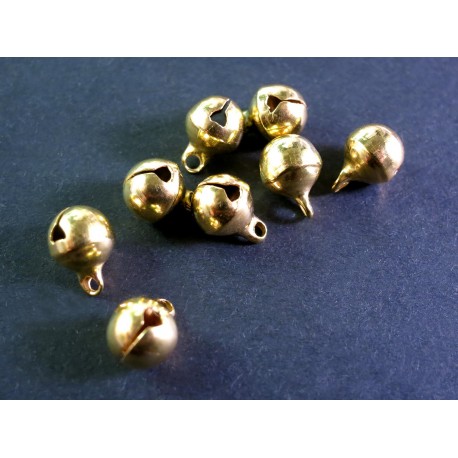 Leisure-Beads - 8x goldfarbene Glöckchen 11x8mm rund Schmuckanhänger - Schmuckzubehör