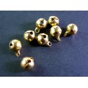 8x goldfarbene Glöckchen 11x8mm rund Schmuckanhänger - Schmuckzubehör