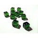 10x Grüne Kristallglas Würfel Perlen 10 x 10 mm