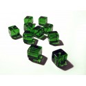 4x Grüne 10x10mm Glas Würfel Perlen grüne Cubes - Glasschmuck Schmuckzubehör