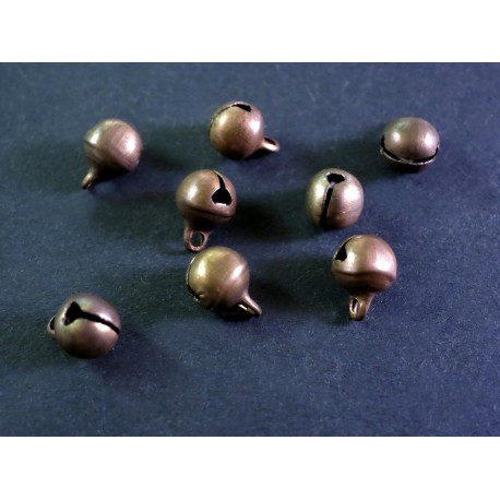 Leisure-Beads - 10x bronzefarben Mini Glöckchen 9x6mm bronzefarbene Schmuckanhänger - Schmuckzubehör