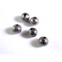 5x gunmetal Stardust 6mm angerauhte Metallperlen Kugel Spacer - Schmuckzubehör Metallperlen