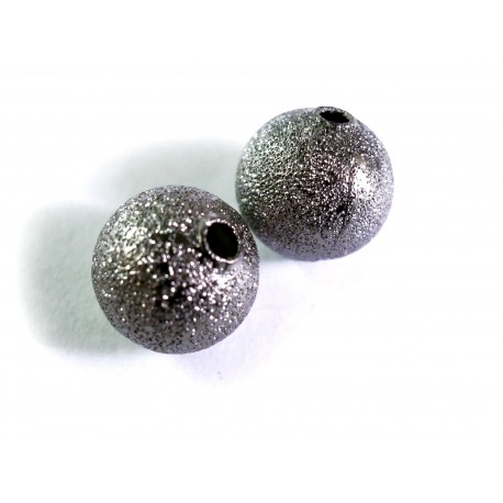 Leisure-Beads - 2x gunmetal Stardust 10mm angerauhte Metallperlen Kugel Spacer - Schmuckzubehör Metallperlen