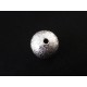 1x große angerauhte Metallperlen 14mm hellsilberfarben platinfarben Kugel Spacer - Schmuckzubehör Metallperlen