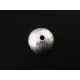 1x große angerauhte Metallperlen 14mm hellsilberfarben platinfarben Kugel Spacer - Schmuckzubehör Metallperlen - Leisure-Beads DIY