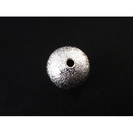 Leisure-Beads - 1x Stardust 14mm angerauhte Metallperlen hellsilberfarben Kugel Spacer - Schmuckzubehör Metallperlen