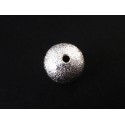 1x Stardust 14mm angerauhte Metallperlen hellsilberfarben Kugel Spacer - Schmuckzubehör Metallperlen