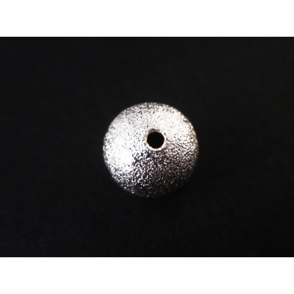 1x Stardust 14mm angerauhte Metallperlen hellsilberfarben Kugel Spacer - Schmuckzubehör Metallperlen - Leisure-Beads DIY