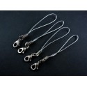 4x silber-metallicfarbene Handyanhänger mit Karabinerhaken - Handyanhänger selber machen