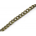 1m bronzefarbene Kette 3x2,2mm Gliederkette - Schmuckzubehör