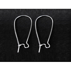 Leisure-Beads - 10x hellsilberfarben Brisuren 11x24mm Ohrhaken Ohrfedern hellsilberfarben - Schmuckzubehör zum Ohrringe Basteln