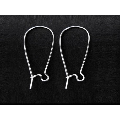 Leisure-Beads - 10x hellsilberfarben Brisuren 11x24mm Ohrhaken Ohrfedern hellsilberfarben - Schmuckzubehör zum Ohrringe Basteln