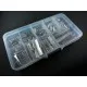 100 silber Bandklemmen 6-35mm in verschiedenen Größen Sortiment in Box - Schmuckzubehör Set - Leisure-Beads DIY