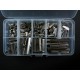 100 silber Bandklemmen in verschiedenen Größen Sortiment in Box - Schmuckzubehör Set