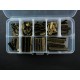 100 Bronze Bandklemmen in verschiedenen Größen Sortiment in Box - Bronze Schmuckzubehör Set