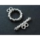 1x doppel Knebelverschluss Ring 18x15mm silberfarben Toggle - Schmuckzubehör Schmuckverschluss