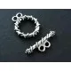 1x doppel Knebelverschluss Ring 18x15mm silberfarben Toggle - Schmuckzubehör Schmuckverschluss - Leisure-Beads DIY