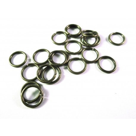 Leisure-Beads - 10x bronzefarben Biegering 10mm x 0,7mm rund bronzefarben Binderinge - Schmucktzubehör