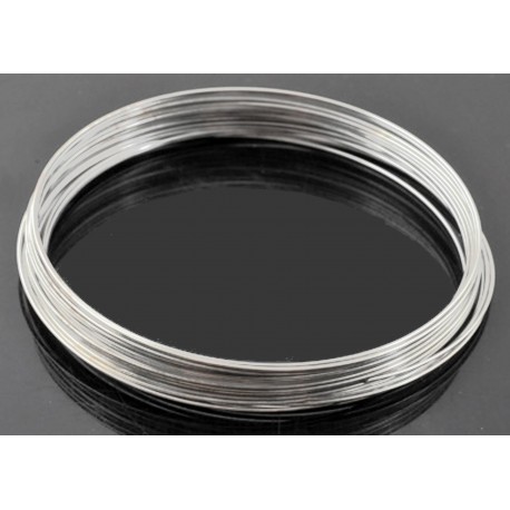 Leisure-Beads - 10x Ringe hellsilberfarben Spiraldraht 60mm Memory Wire - Schmuckzubehör