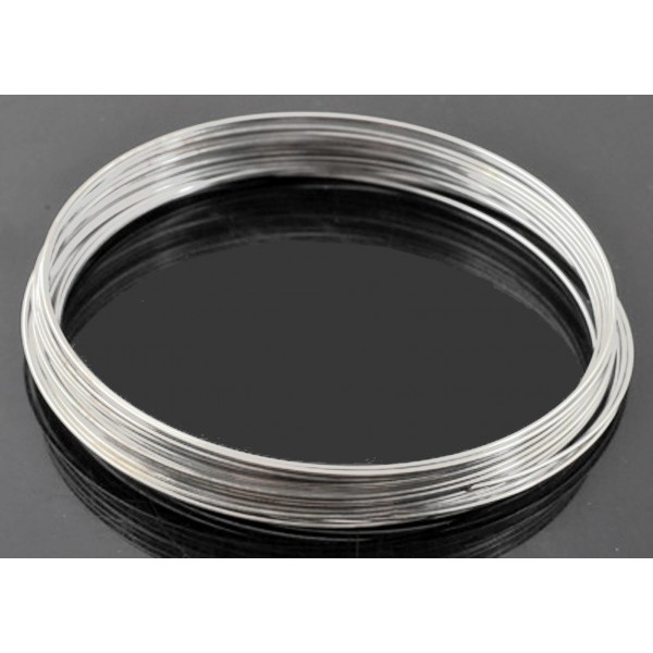 10x Ringe hellsilberfarben Spiraldraht 60mm Memory Wire - Schmuckzubehör