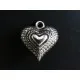 1x Dicker Herz Anhänger ca. 17x19x12mm silberfarben Schmuckanhänger - Schmuckzubehör - Leisure-Beads DIY