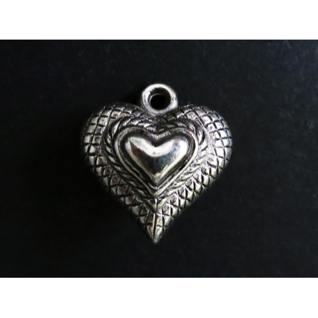 Leisure-Beads - 1x silberfarben Herz Anhänger 17x19x12mm Schmuckanhänger - Schmuckzubehör