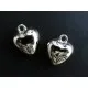 2x glatte Herz Acryl Anhänger ca. 18x15mm silberfarben Schmuckanhänger - Schmuckzubehör - Leisure-Beads DIY