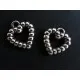 2x kleine Herz Acryl Anhänger ca. 11x12mm silberfarben Schmuckanhänger - Schmuckzubehör - Leisure-Beads DIY