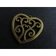 1x flacher bronze Herz Anhänger ca. 22x22mm Trachtenherz bronze Schmuckanhänger - bronze Schmuckzubehör