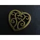 1x flacher bronze Herz Anhänger ca. 22x22mm Trachtenherz bronze Schmuckanhänger - bronze Schmuckzubehör - Leisure-Beads DIY