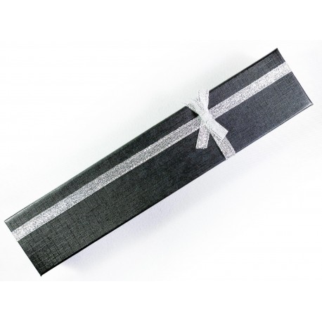 Leisure-Beads - 1x schmale schwarze Schmuckschachtel 210x40x20mm - Schmuckzubehör Schmuckverpackung