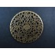 1x filigranes bronze Ornament 41mm Aufnäher Streudeko - bronze Bastelbedarf