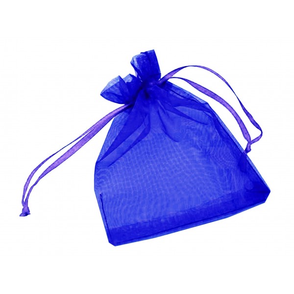 1x dunkelblaues Organzasäckchen 12x9cm blauer Organzabeutel - Schmuckzubehör Schmuckverpackung