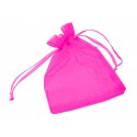 1x fuchsia Organzasäckchen 12x9cm - Schmuckzubehör Schmuckverpackung