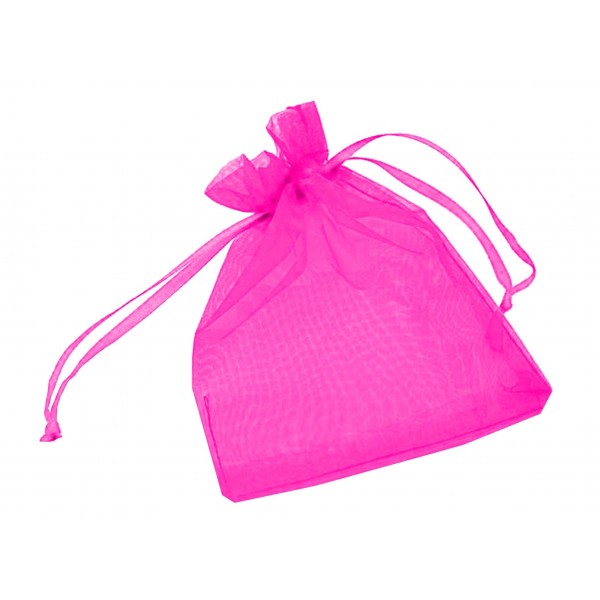 1x fuchsia Organzasäckchen 12x9cm - Schmuckzubehör Schmuckverpackung